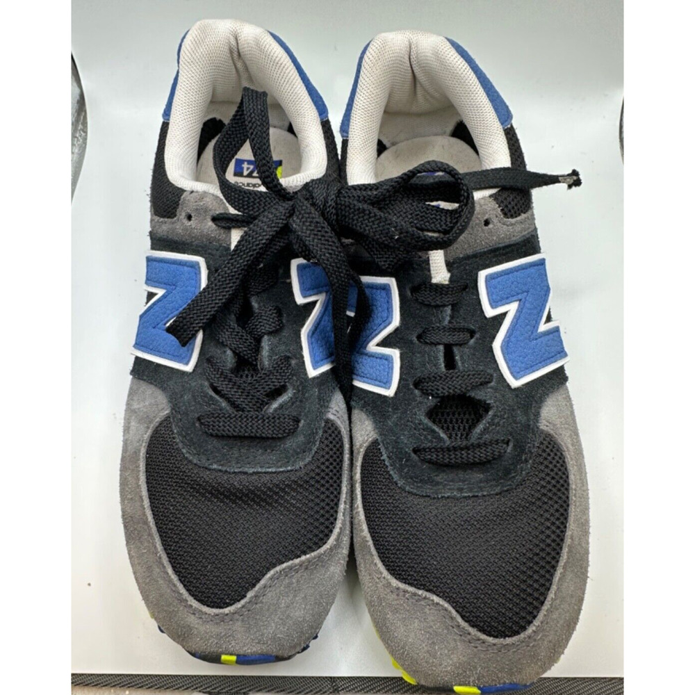 New Balance Boys 574 Gray and Blue Casual Shoes Sneakers Size Boy 4 M
